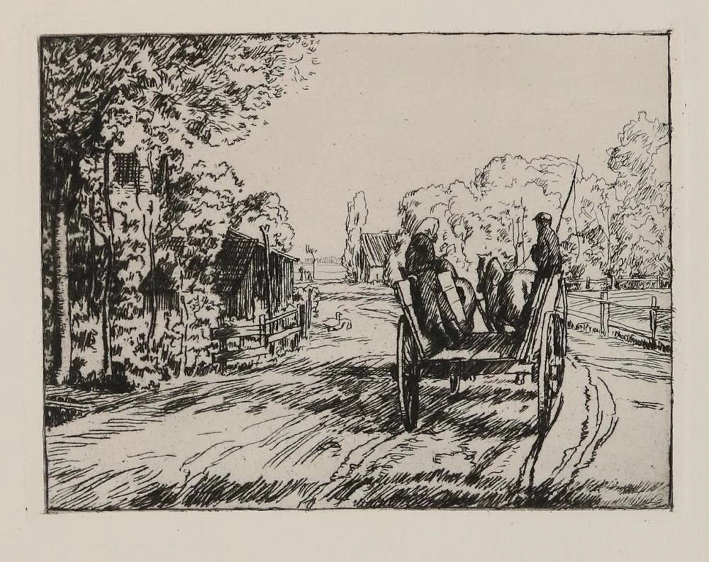 Leopold von Kalckreuth-73-Carretto sulla strada del villaggio